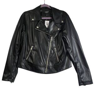 Torrid Black Faux Leather Moto Jacket Zippered Details Womens Size 1/1X/14-16